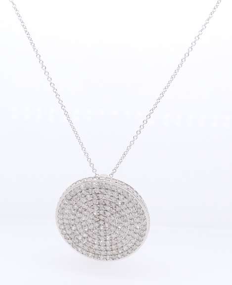 Hypnotic 14KT Diamond Circle Pendant Necklace on Chain