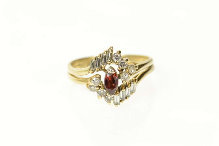 14K Yellow Gold Ctw Ruby Diamond Bridal Set Engagement Ring
