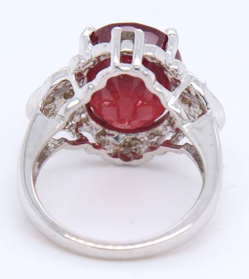 Fabulous White Gold Lead Treated Ruby with Diamond Ring