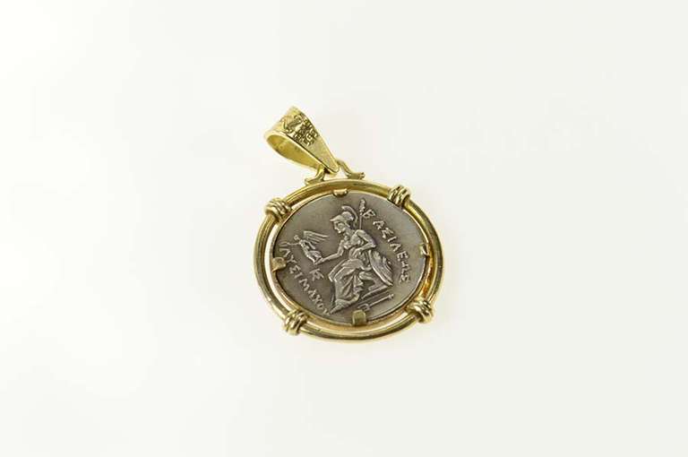 14K Yellow Gold Ancient Roman Tribute Coin Statement Pendant
