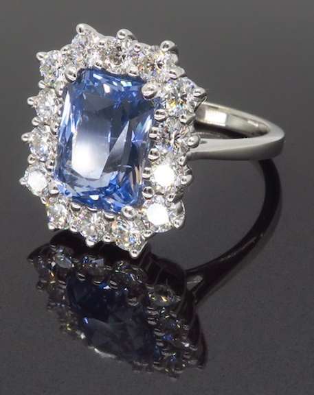 GIA Certified Unheated Blue Sapphire Ring