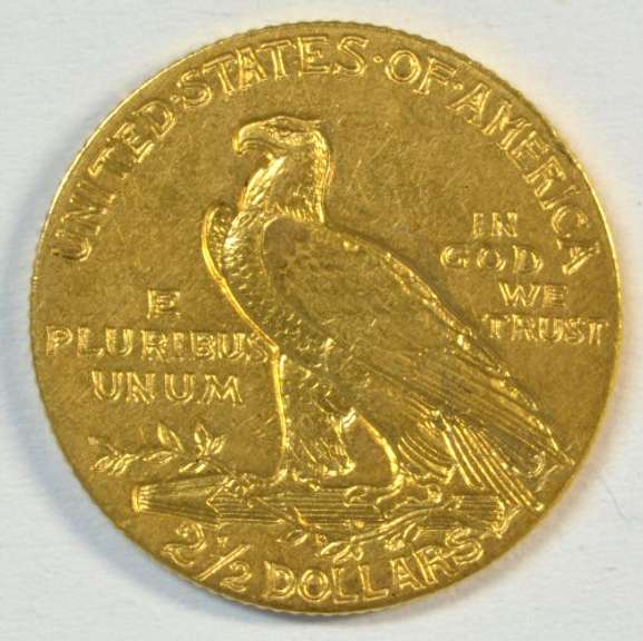Near Mint 1908 US $2.50 Indian Gold Piece. Nice