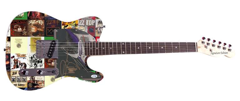 ZZ Top Billy Gibbons Autographed Signed Custom Photo Graphics Guitar ACOA