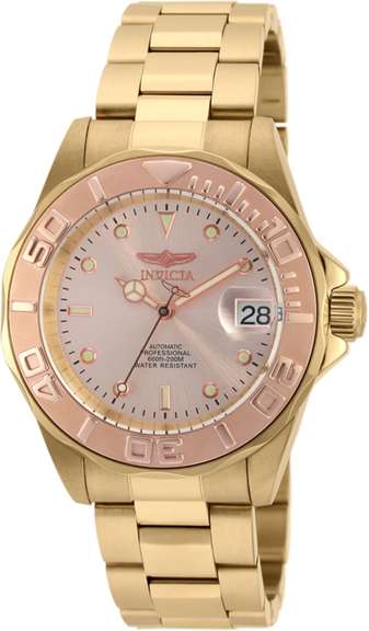 Invicta Rose Gold Dial Automatic, New In Box.