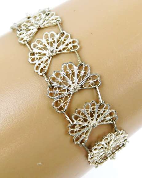Elegant Sterling Filigree Bracelet
