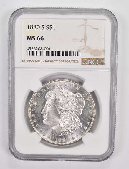 MS66 1880-S Morgan Silver Dollar - Graded NGC