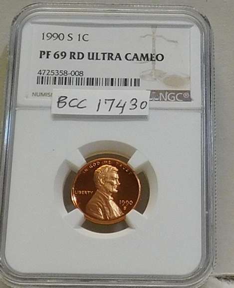 1990-S Lincoln Cent PRF NGC PF-69-RD-UC