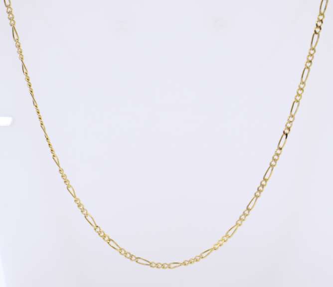 Simple Yellow Gold Figaro Link Chain Necklace
