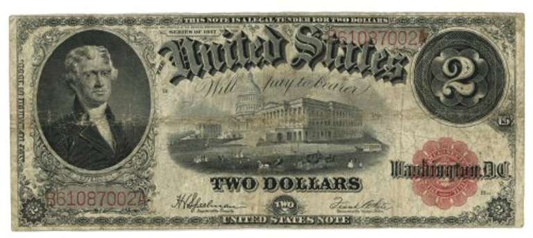 Series of 1917 Large Size $2 Legal Tender Notes