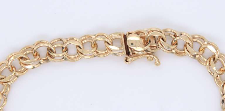 Shining 14KT Double Link Charm Bracelet