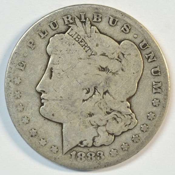 Better date 1883-CC Morgan Silver Dollar in circ