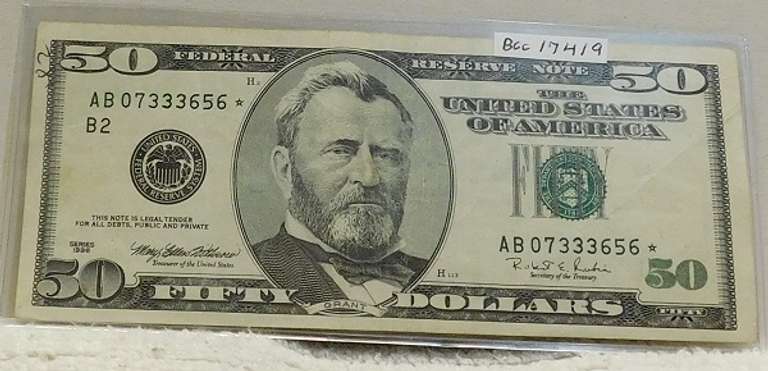 1996 $50 FRN Star Note, lite circ
