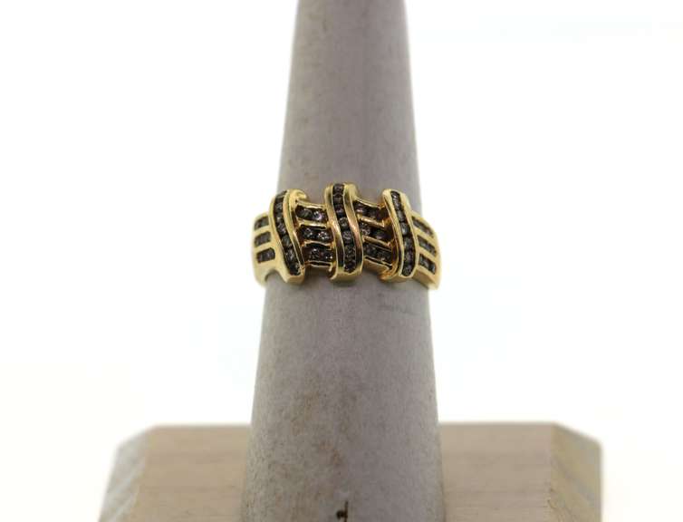 Knotted Channel Set 14k Gold Diamond Ring