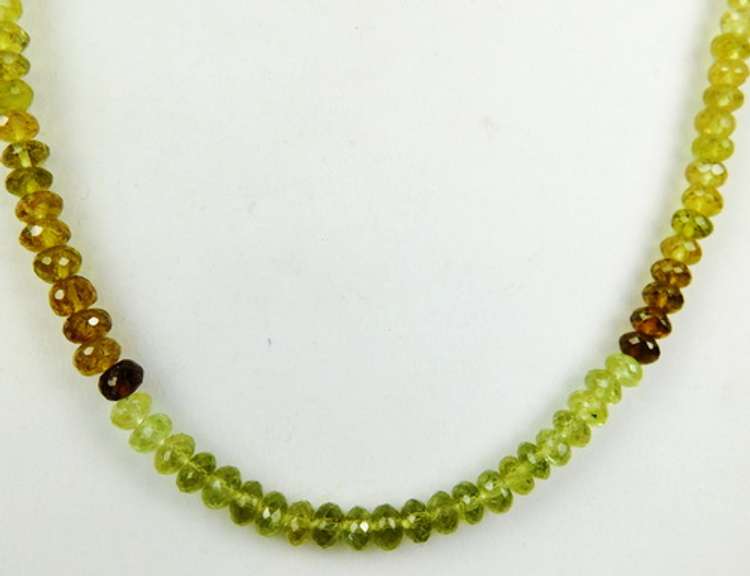 Glistening Peridot & Citrine Faceted Rondelle Necklace
