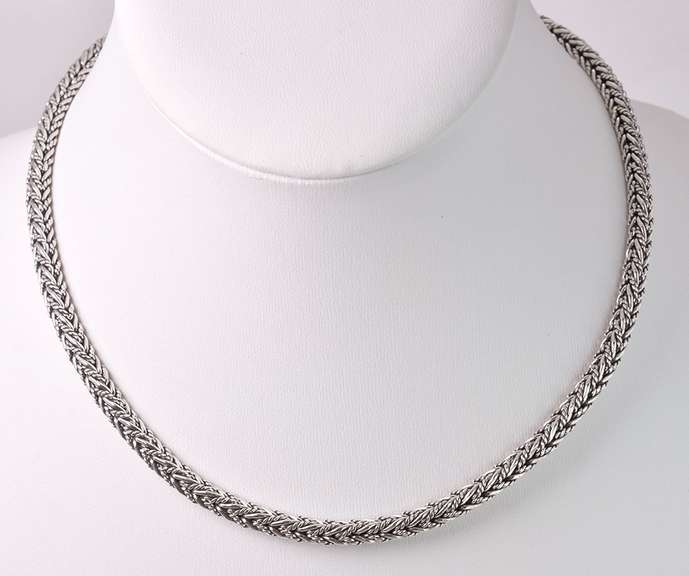 Incredible French Made Braided Necklace in Sterling Silver