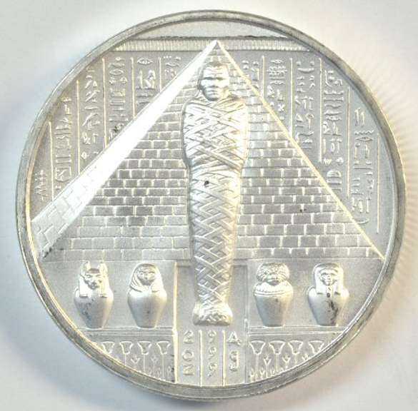 Special 2 Troy OZ pure Silver Egyptian God Osiris medallion