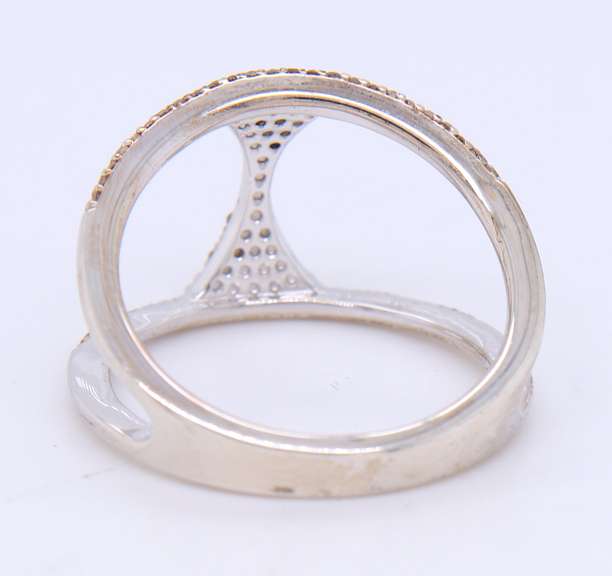 Sterling Silver Open Champaigne Diamond Ring