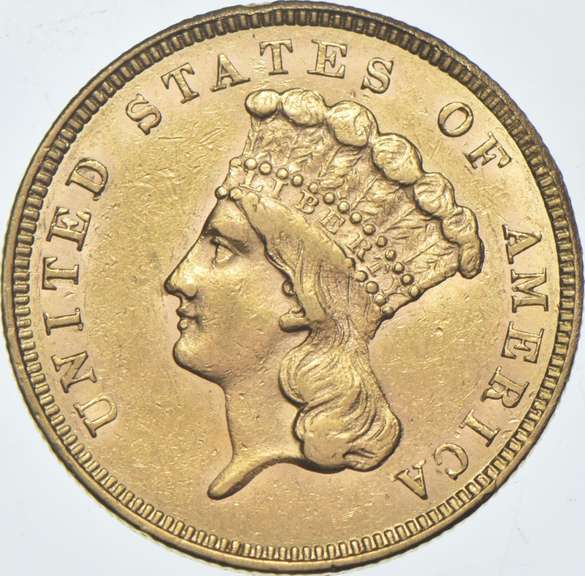 1860 $3 Indian Princess Head Gold Three-Dollar Piece