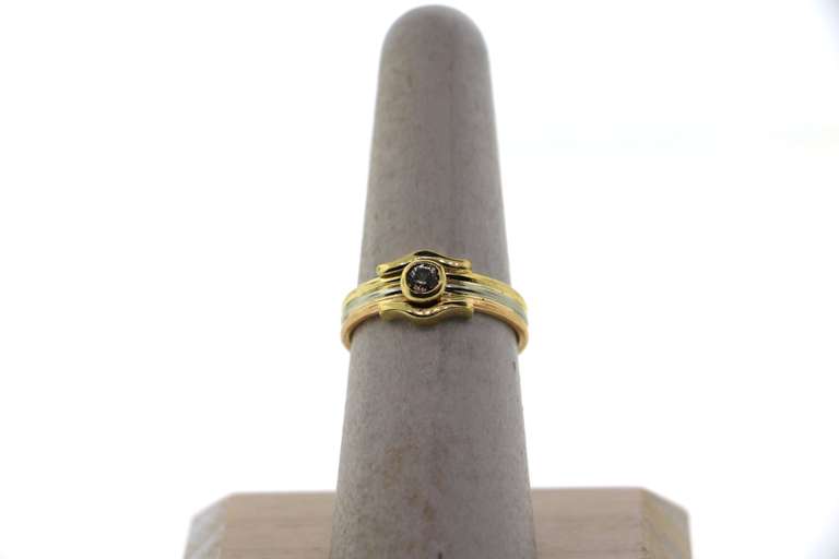 Magnificent Solitaire Diamond Ring with 14k Yellow and White Gold