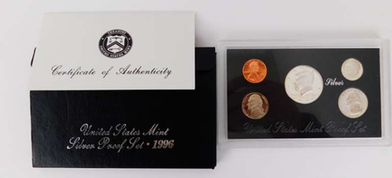 US Mint 1996 Silver Proof Coin Set w/COA