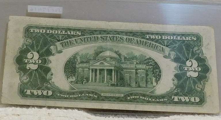 1928-G $2 US Note, lite circ, first yr sm size