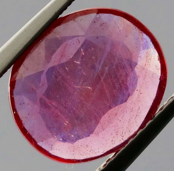 Silky red 3.71ct oval cut Ruby