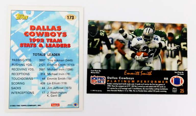 2 Emmitt Smith Football Cards