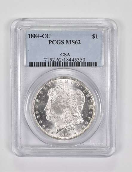 MS62 1884-CC Morgan Silver Dollar - GSA - Graded PCGS