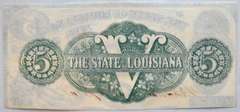 South Kills North $5 State of Louisiana Oct 10 1862 Series Note