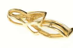 14K Yellow Gold Marquise Cubic Zirconia Solitaire Twist Pendant