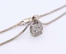 Dazzling White Gold Diamond Cluster Pendant on Chain