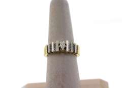 Elegant 14k Gold Diamond Side Stone Ring