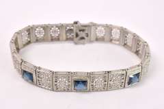 Blue Gemstone Bracelet in Sterling Silver