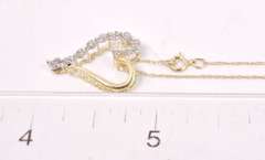 Delicate Diamond Heart Necklace in 14K Yellow Gold
