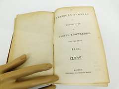1839 American Almanac Antique Book