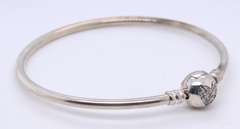 Pandora Sterling Silver You Melt My Heart Bangle Bracelet