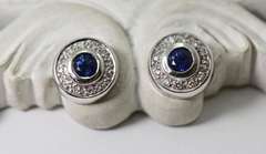Feminine 18K Sapphire and Diamond Earrings