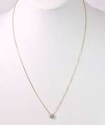 Subtle Solitaire Diamond Pendant Necklace in 14K Yellow Gold