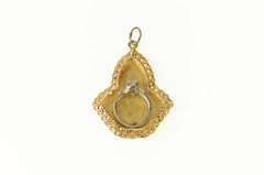 14K Yellow Gold 1960's Ornate Engagement Ring Filigree Charm/Pendant