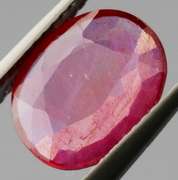 Silky red 3.71ct oval cut Ruby