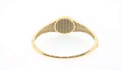 Agressive 14k Gold and Onyx Panther Bangle Bracelet Handmade Italian with Cubic Zirconias
