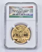PF70UCAM 2013 South Africa 100 Rand 1 Oz .999 Fine Gold Zebra NGC