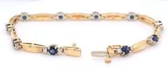 Magnificent Yellow Gold Sapphire and Diamond Lined Bracelet