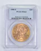 MS62 1900-S $20 Liberty Head Gold Double Eagle - Graded PCGS