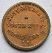 John Joergers Brooklyn NY E.D.L.I Civil War Store Card.
