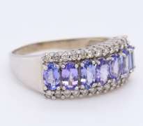 Gorgeous White Gold Tanzanite and Diamond Ring