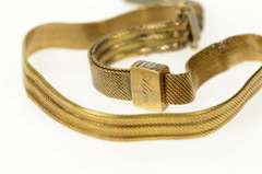 10K Yellow Gold Victorian Enamel Slide Squared Chain Fringe Bracelet