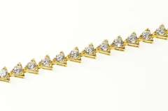 14K Yellow Gold Triangle Link Classic CZ Statement Tennis Bracelet