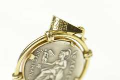14K Yellow Gold Ancient Roman Tribute Coin Statement Pendant