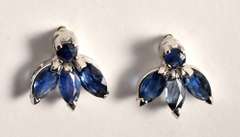 Sapphire Cluster Earrings